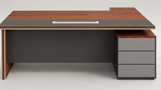 Office Desk: 1.8M Sleek Wood-Grain Finish L-Desk image 3
