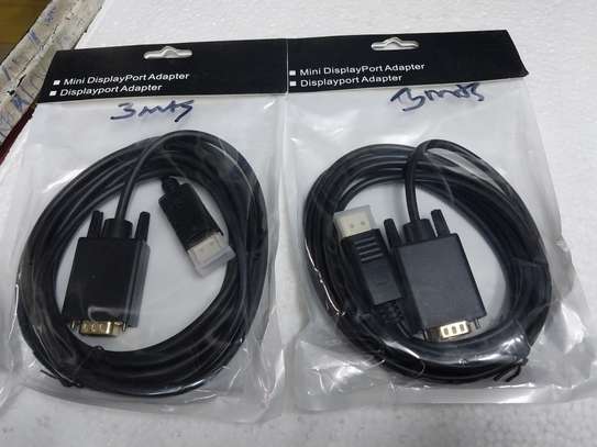 Male DisplayPort to Male VGA PVC Cable 1080p 3m image 3