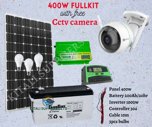400w  solar fullkit  with free cctv image 1