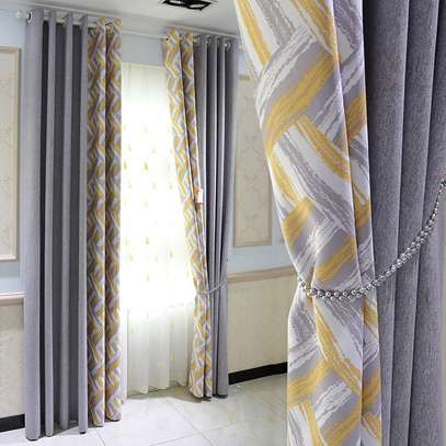 Grey blended curtains image 2