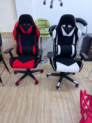 Office Chair: Gaming Breathable Fabric Black Red Chair image 3