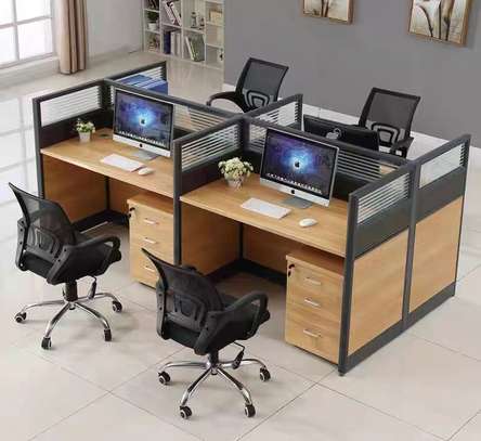 Office Workstation : Modern 4-Way Office Workstation image 2