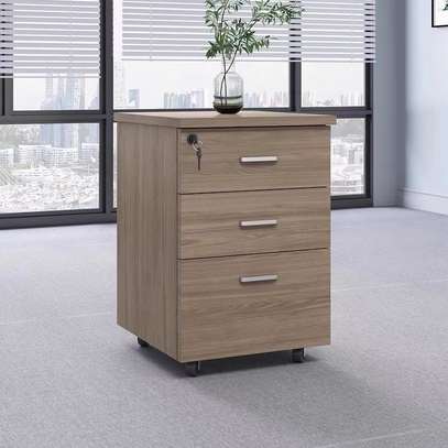 Lockable Wooden Office Cabinet with Movable Drawers image 6