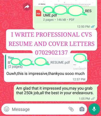 Professional Resume CVs and Cover Letters image 4