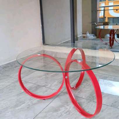 Round glass table with spiral stands image 1