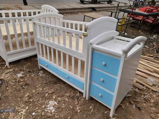 Morden Dubai wooden baby cot plus side drawers image 1