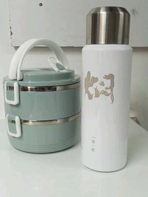 *2 Layer Portable Food-Warmer and 600ml vacuum bottle image 6