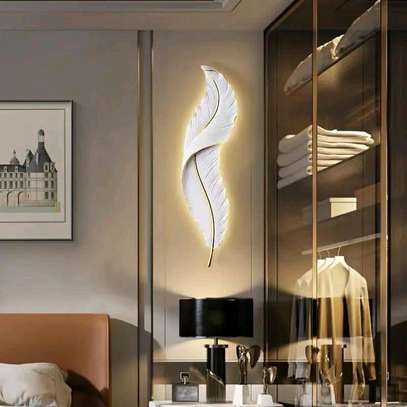 Long Hanging Nordic Feather Wall Lamp image 1