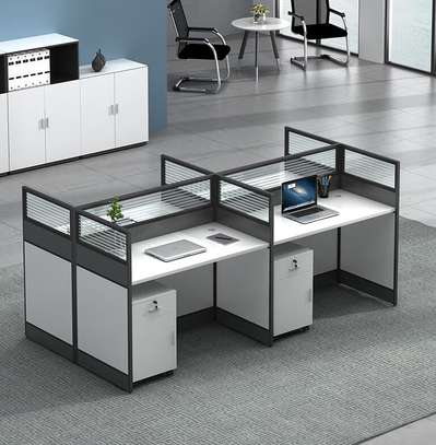 Office Desk : Modern Workstation of 4 with Open Space image 1
