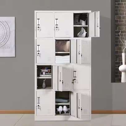 Cabinet: 12-Door Lockable Locker Storage Cabinet image 1