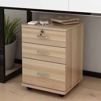 3-Drawer Mobile Pedestal in Dark Oak image 3