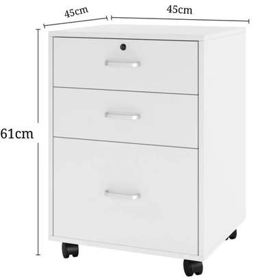 Office Cabinet: 3-Tier Pedestal in White image 6