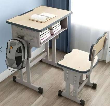 Adjustable School Desks & Chairs Set image 2