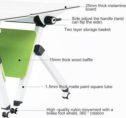 Mobile Training Table – 1-Pack Flip Top with Caster Wheels image 2