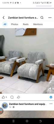 Set of 2 Armchairs with Cushions and Wooden Legs image 12