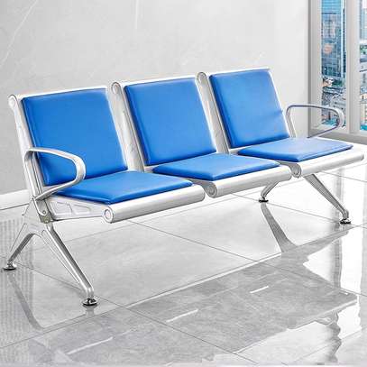 Reception Chair: 3-seater, Blue, Office & Waiting Room image 7