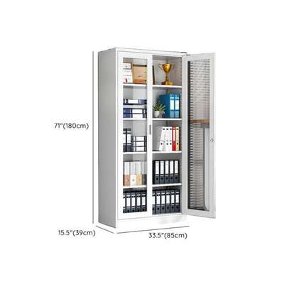 2-Door Glass Steel Frame Modern Storage Cabinet image 6