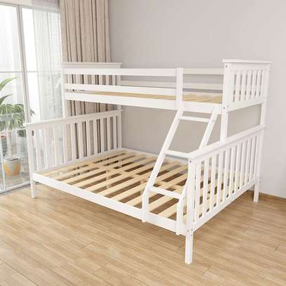 White Wooden Kids Bunk Bed image 7