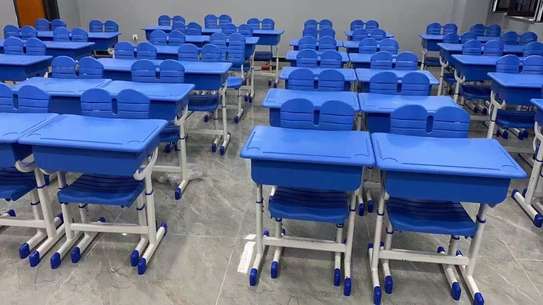 Adjustable Plastic Kids Desk and Chair Set image 2