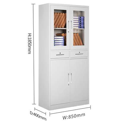 Office Cabinet: 4-Door Steel Cabinet with Upper Glass Door image 4