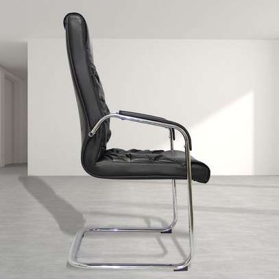 Office Chair: Chrome Leather Visitor's Office Chair image 5