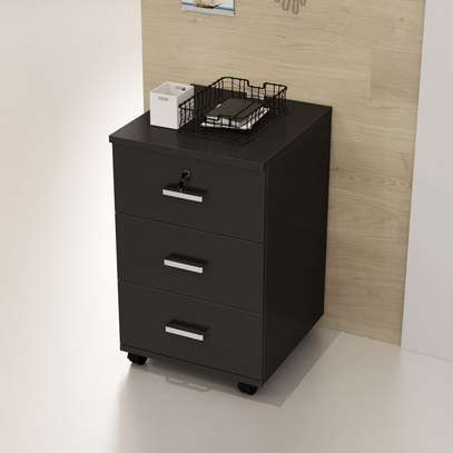 Storage Cabinet:3-Drawers Movable Office Under Desk Cabinet image 7
