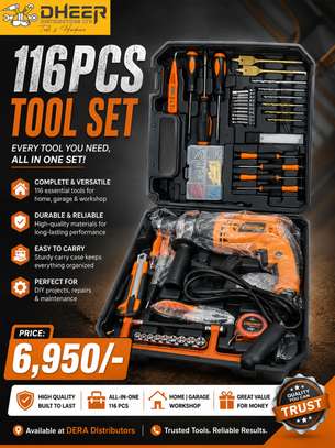 DERA 116-Piece Tool Set with Drill & Carry Case image 3