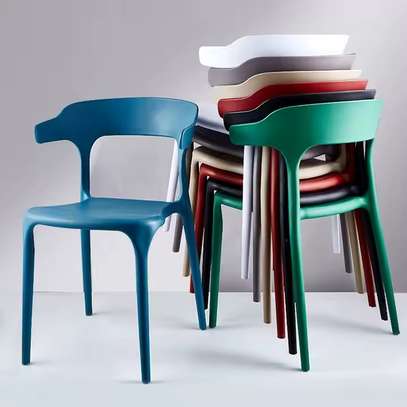 Office Chair: White Plastic Dining chair image 6