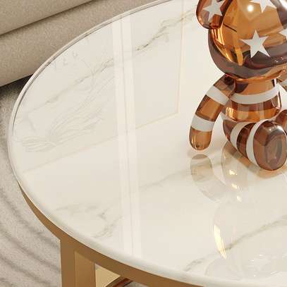 Coffee Tables: Home Office Marble Top Coffee Table image 4