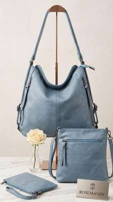ROSEMANDY Dark Brown Leather Bag Set with Wallet image 5
