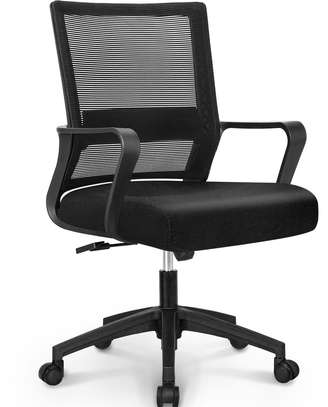 Office chair: Medium Back Black Adjustable Chair image 4