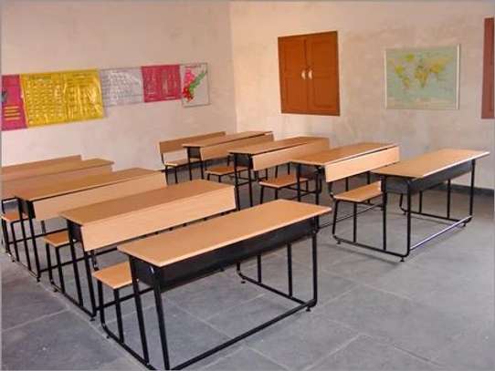 2 seater modern school desk with a bench image 10