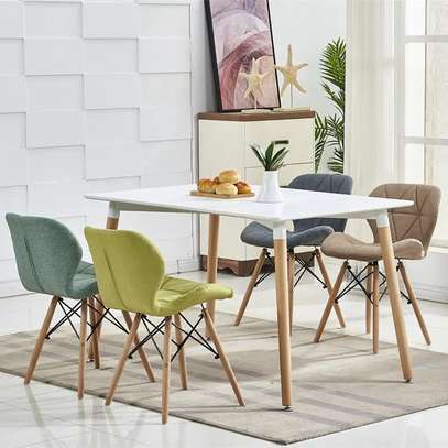 4-Seater Dining Chairs and Marble Table image 4