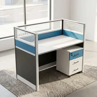 Cubic MDF Single Person Office Workstation image 2