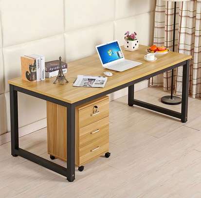Durable Wood Metal Frame Office Computer Working Desk image 13