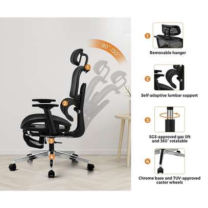 Orthopedic Mesh Office Chair with Footrest image 7