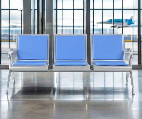 3-Link Leather Reception Bench image 9