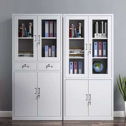 2-Door metallic office storage cabinet image 6