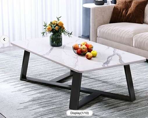 Rectangular Marble Top Living Room Coffee Table image 5