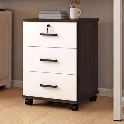 3-Drawers modern wooden office pedestal image 2