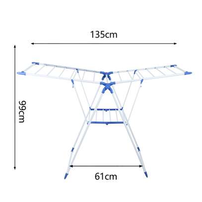 Foldable Clothes Drying Rack with Hanger Rail image 3