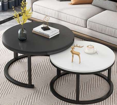 Pair Marble Nesting Coffee Tables image 5