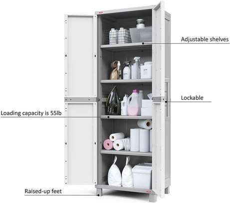 Keter White & Gray Storage Cabinet image 5