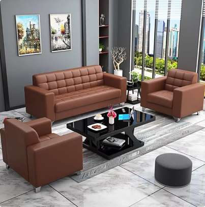 Leather 5 Seater Office Sofa Set image 2