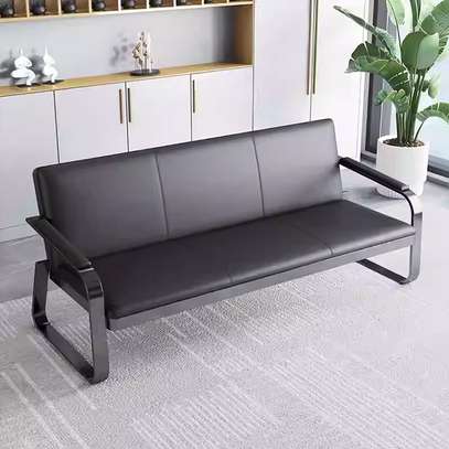 Office Sofa; 5-Seater Leather Reception Sofa image 2