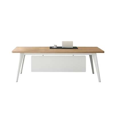 Modern Desk & Cabinet Set; White Metal Legs, Office Use image 4