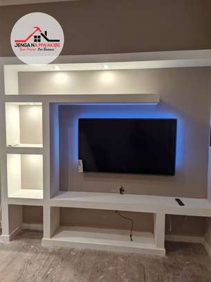 Gypsum TV wall unit installation in Nairobi Kenya image 2