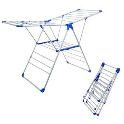 Foldable Clothes Drying Rack with Hanger Rail image 4