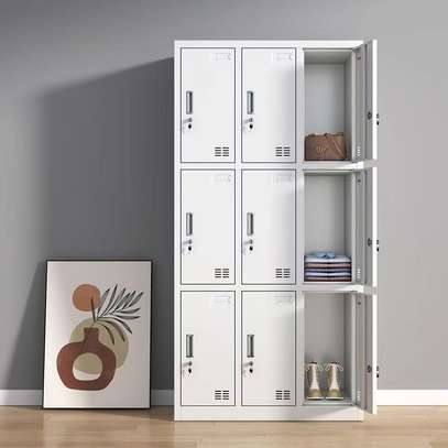 9 Locker Metallic Storage Cabinet image 6