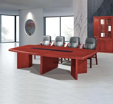 Mahogany 2.4m Curved Edge Conference Office Table image 11